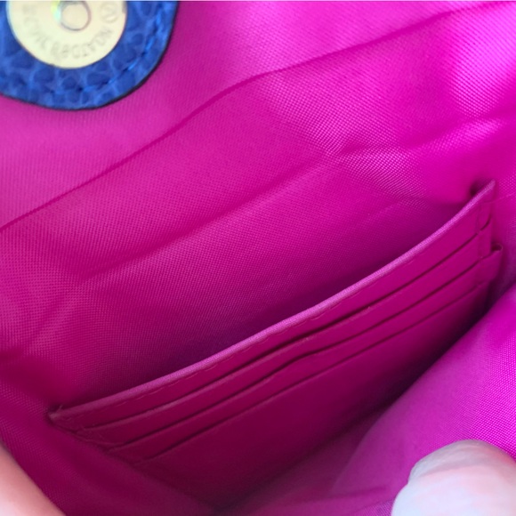 NICOLE MILLER Colorful Wristlet Wallet Purse Tons of Space & Pockets! Black Blue - Picture 10 of 11